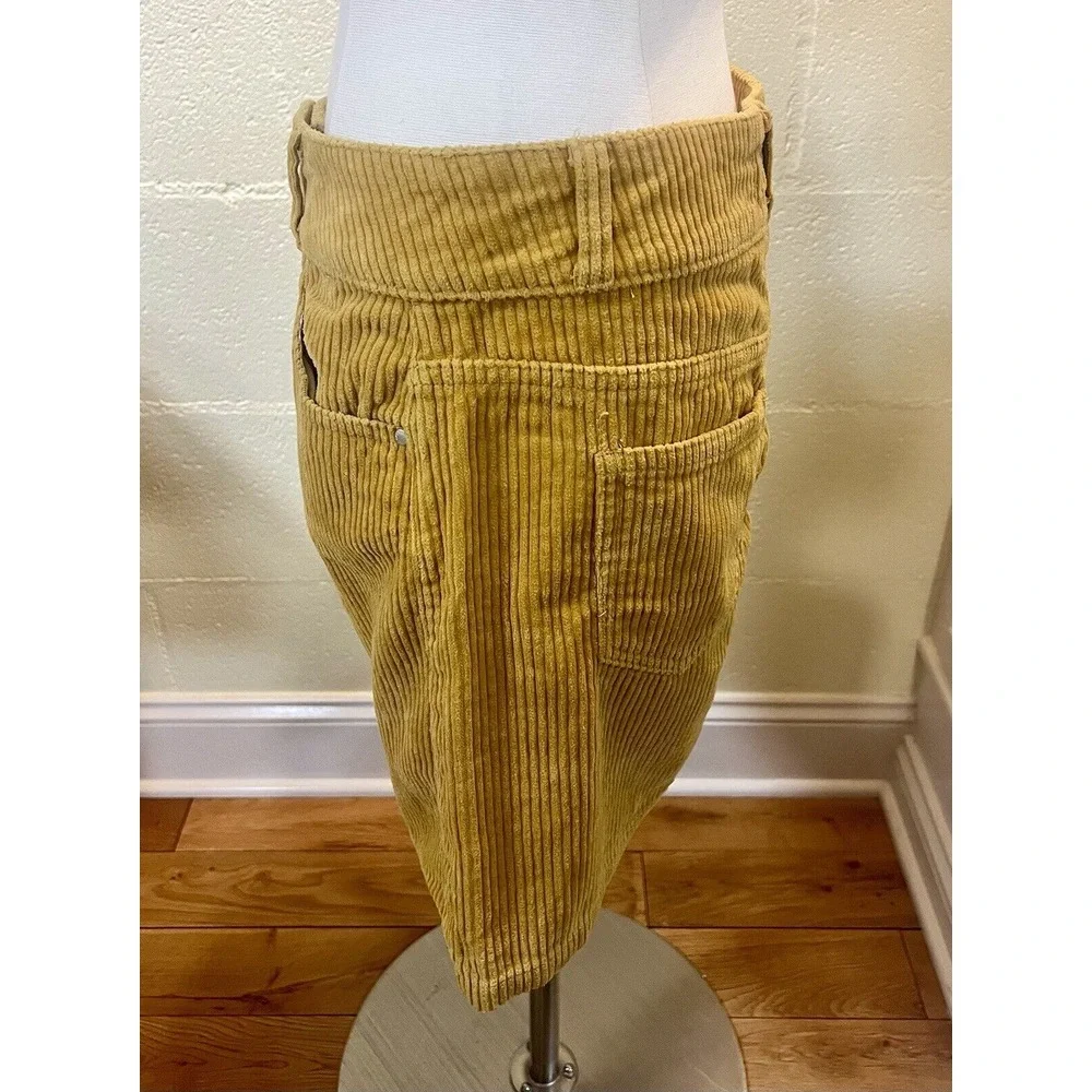Mustard Yellow‎ Pacsun Corduroy Mid Skirt Size 28 100% Cotton